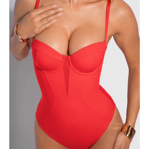NWT TA3 Bombshell Body Sculpting Bathing Suit XL Red Medium Cup - Picture 1 of 6